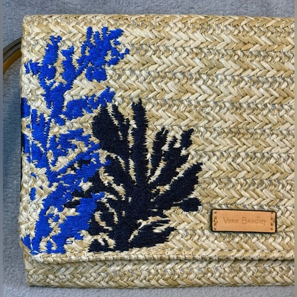 💙⚓️💙VERA BRADLEY💙⚓️💙Anchors Aweigh Natural Straw Beach Wristlet/NWOT - Picture 3 of 7